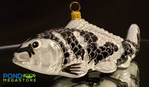 Koi Fish Ornament (Shiro Utsuri)  - pondmegastore